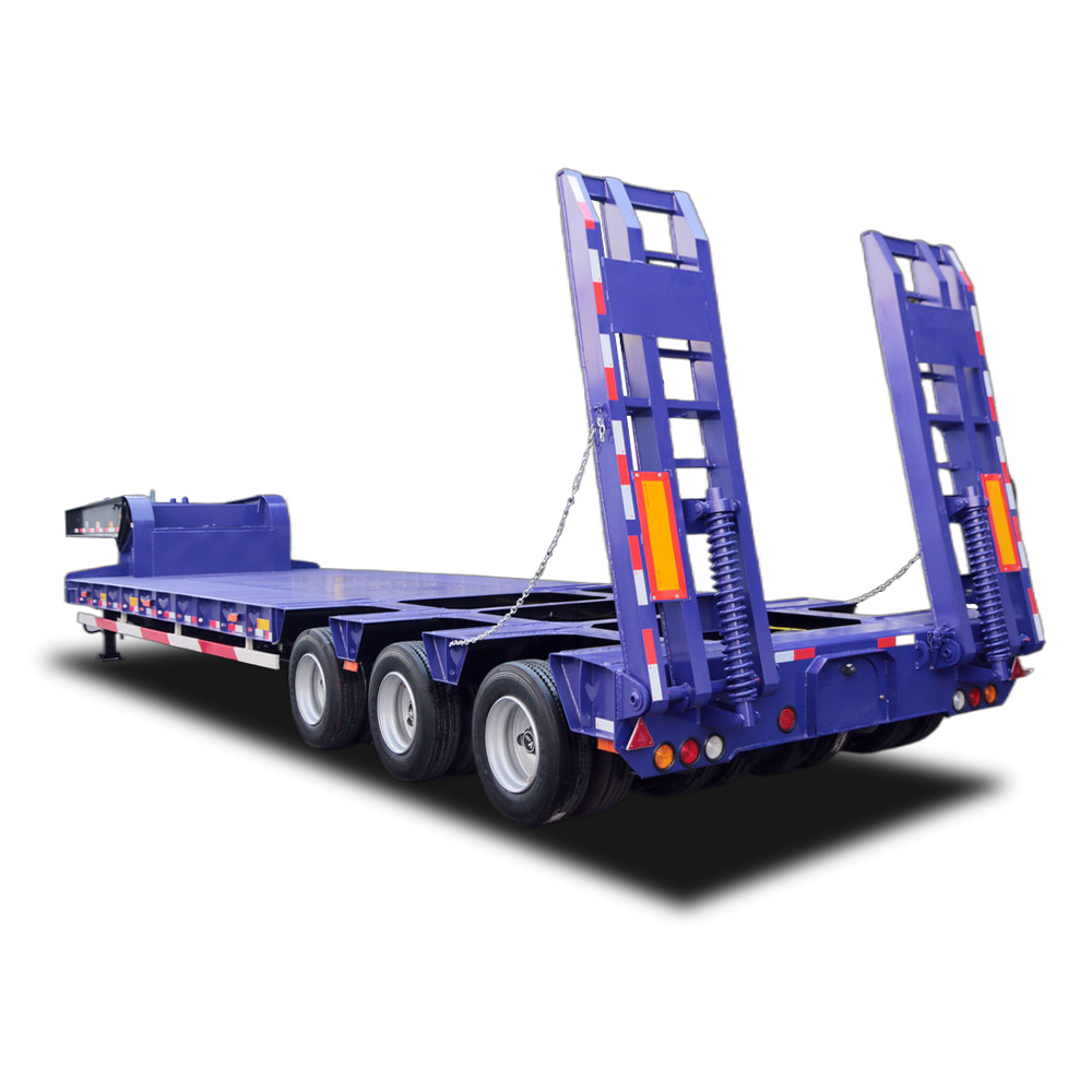 Three-line six-axle high-strength steel low flatbed semi-trailer